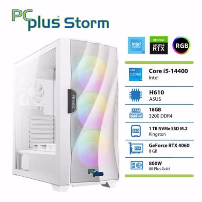 Fotografija izdelka PCPLUS Storm i5-14400F 16GB 1TB NVMe SSD GeForce RTX 4060 DDR6 8GB RGB gaming W11