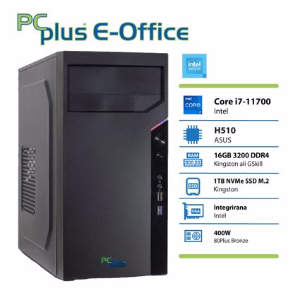 Fotografija izdelka PCPLUS e-office i7-11700 16GB 1TB NVMe SSD namizni računalnik DOS