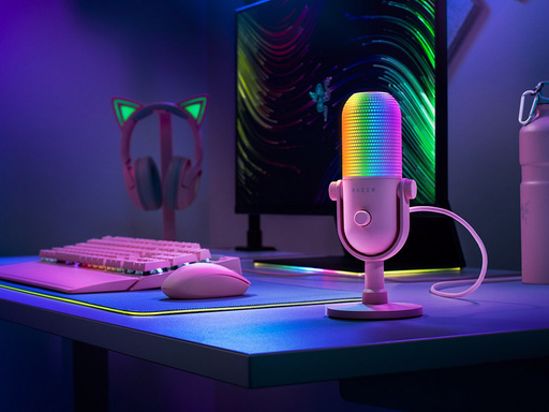 Fotografija izdelka Mikrofon Razer Seiren V3 Chroma, roza