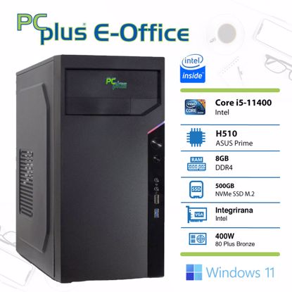 Fotografija izdelka PCPLUS e-office i5-11400 8GB 500GB NVMe SSD Windows 11 Home