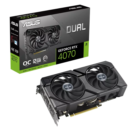 Fotografija izdelka Grafična kartica ASUS GeForce RTX 4070 DUAL OC EVO, 12GB GDDR6X, PCI-E 4.0