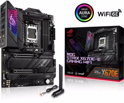 Fotografija izdelka ASUS ROG STRIX X670E-E GAMING WIFI, DDR5, SATA3, USB3.2Gen2x2, DP, WiFi, AM5 ATX