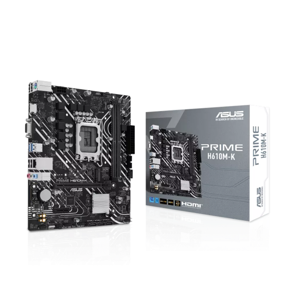 Fotografija izdelka ASUS PRIME H610M-K, DDR5, SATA3, HDMI, USB3.2Gen1, LGA1700 mATX