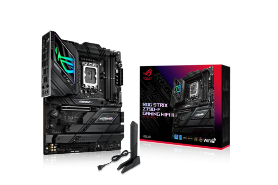 Fotografija izdelka ASUS ROG STRIX Z790-F Gaming WIFI II, DDR5, SATA3, USB Type-C 20Gbps, DP, 2.5GbE, WIFI 7, LGA1700 ATX