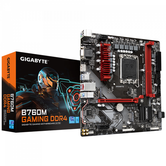 Fotografija izdelka GIGABYTE B760M GAMING DDR4, DDR4, SATA3, USB3.2Gen1, DP, LGA1700 mATX