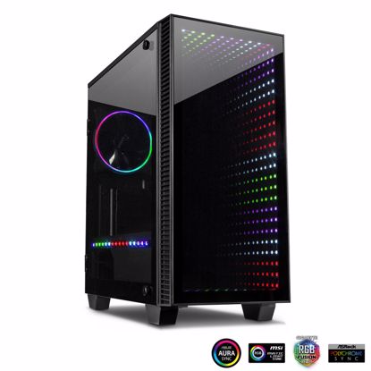 Fotografija izdelka INTER-TECH X-608 Infinity Micro midiATX RGB gaming okno črno ohišje