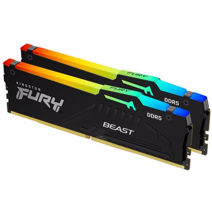 Fotografija izdelka KINGSTON Fury Beast 64GB (2x32GB) 5200MT/s DDR5 CL40 XMP (KF552C40BBAK2-64) RGB ram pomnilnik