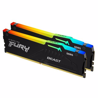 Fotografija izdelka KINGSTON Fury Beast 64GB (2x32GB) 6000MT/s DDR5 CL40 XMP (KF560C40BBAK2-64) RGB ram pomnilnik