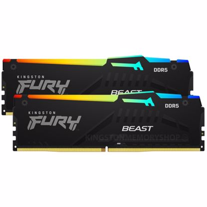 Fotografija izdelka KINGSTON Fury Beast 32GB (2x16Gb) 5200MT/s DDR5 CL36 EXPO KF552C36BBEAK2-32 RGB ram pomnilnik