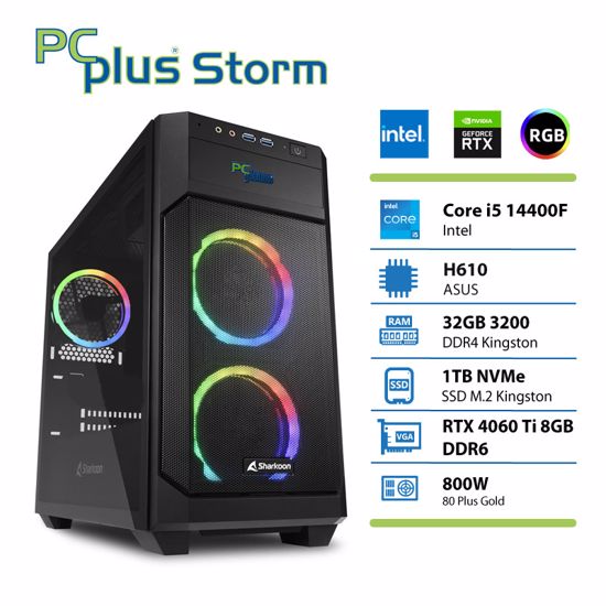 Fotografija izdelka PCPLUS Storm Core i5-14440F 32GB 1TB NVMe SSD RTX 4060Ti 8GB gaming DOS