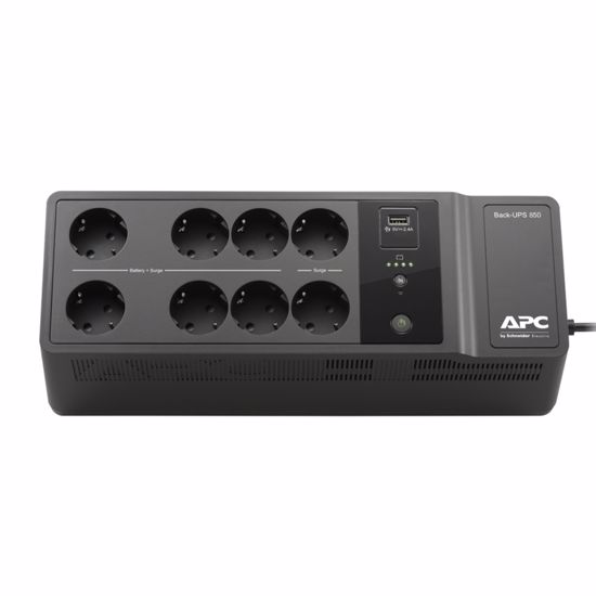 Fotografija izdelka APC Back-UPS BE850G2-GR BE 850VA 520W 8xSchuko CEE7 USB-C/A prenapetostna zaščita razdelilec brezprekinitveno napajanje