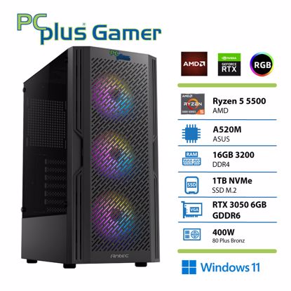 Fotografija izdelka PCplus Gamer Ryzen 5 5500 16GB 1TB NVMe SSD GeForce RTX 3050 6GB Windows 11 gaming