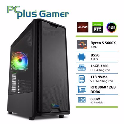 Fotografija izdelka PCPLUS Gamer Ryzen 5 5600X 16GB 1TB SSD GeForce RTX 3060 12GB gaming namizni računalnik