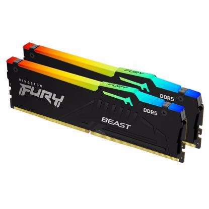 Fotografija izdelka KINGSTON Fury Beast 64GB (2x32GB) 6000MT/s DDR5 CL30 XMP KF560C30BBEAK2-64 RGB ram pomnilnik